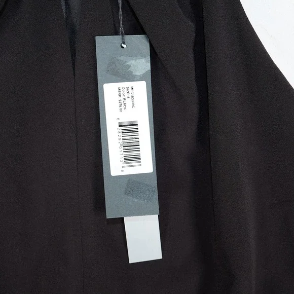 Halston Womens Black Halter Satin Trim Mini Cocktail Dress Front Key Hole Size 8 - Picture 8 of 13